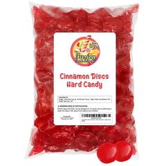 Close-up of glossy red Cinnamon Discs with bold aroma.