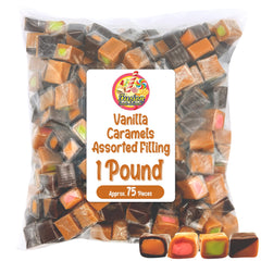 Fusion Sweets Vanilla Caramel Strawberry filling, perfect for candy buffets.