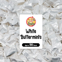 Fusion Sweets White Buttermints on display for weddings