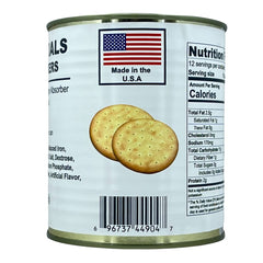 Future Essentials Sailor Pilot Bread can with twelve crackers, ready for long-term storage.