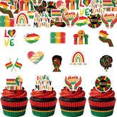 Fyeoxle Black History Month edible topper (4.5 cm) for elegant cupcakes.