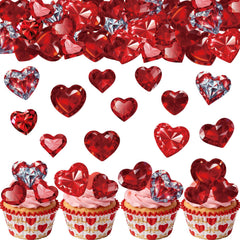 Fyeoxle edible crystal heart topper for cakes adds Valentine charm