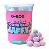 G-BOX Freeze Dried Taffy pink cotton candy bites deliver crispy nostalgia.