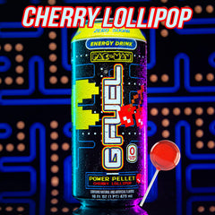 G Fuel Cherry Lollipop can side view highlighting the sugar-free formula.