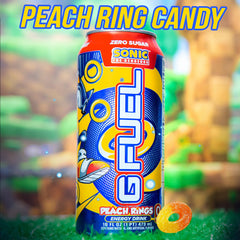 G Fuel Peach Rings can front label highlights Sonic collab energy boost