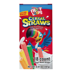 Kellogg's Froot Loops straws dunking in milk for a playful sip