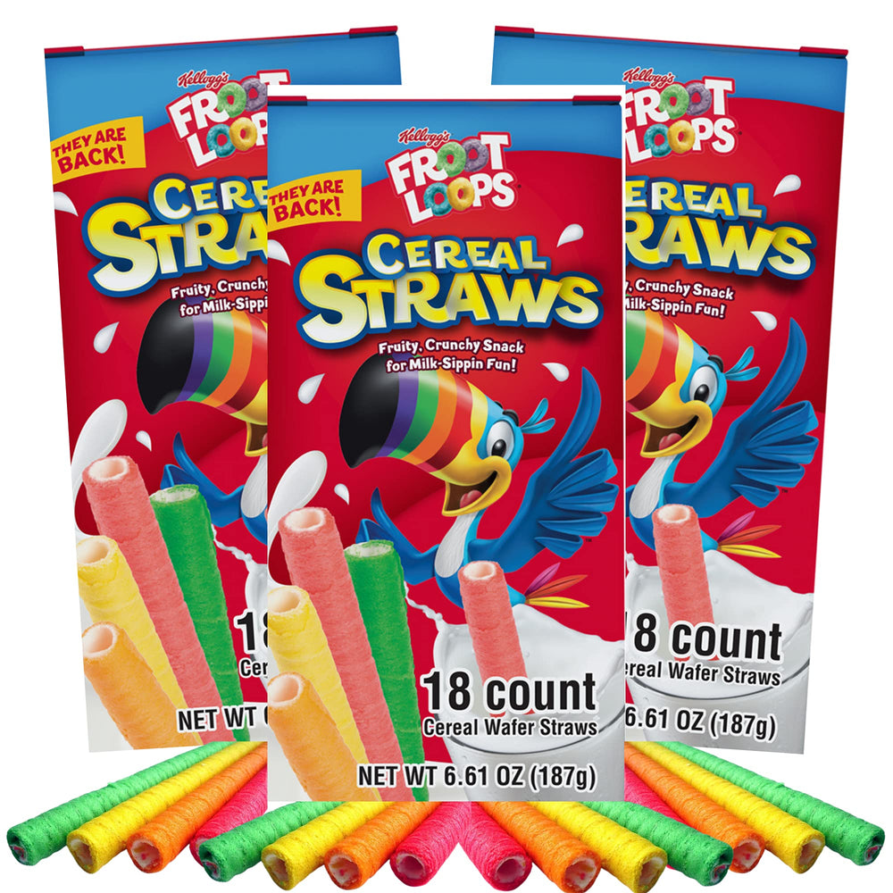 Galerie Kellogg's Froot Loops cereal straws in triple-pack ready to share