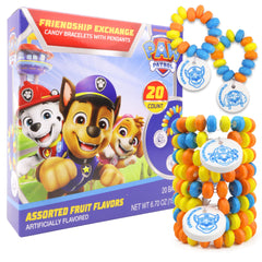 Galerie Paw Patrol candy bracelets assorted fruity flavors for tasty snacking.