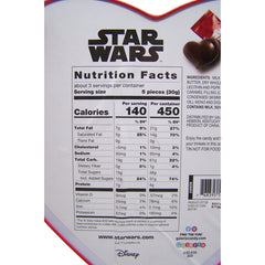 Galerie Star Wars chocolates closeup showing caramel center for sharing.