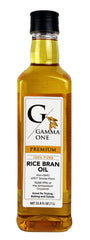 Gamma One Rice Bran Oil bottle on counter for versatile cooking