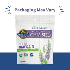 Garden of Life chia seeds omega-3 rich for smoothies and Keto meals.