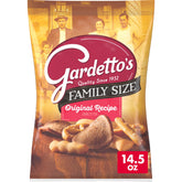 Gardetto's Original Snack Mix bag front shows bold crunch for sharing