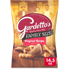Gardetto's Original Snack Mix bag front shows bold crunch for sharing