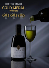 Garisar low acidity olive oil bottle with clean, smooth finish.