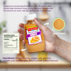 Garland Food minced ginger paste in a squeeze tube for quick stir-fries.