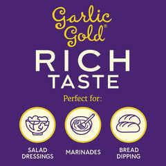 Roasted potatoes finished with Garlic Gold oil enhance savory notes.