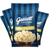 Garrett Popcorn White Cheddar 5oz bags ready to share as a savory snack.