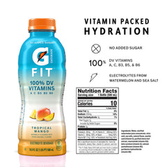 Gatorade Fit healthy real hydration bottle highlights zero artificial flavors.