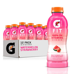 Gatorade Fit Watermelon Strawberry bottle front showing real hydration for active days