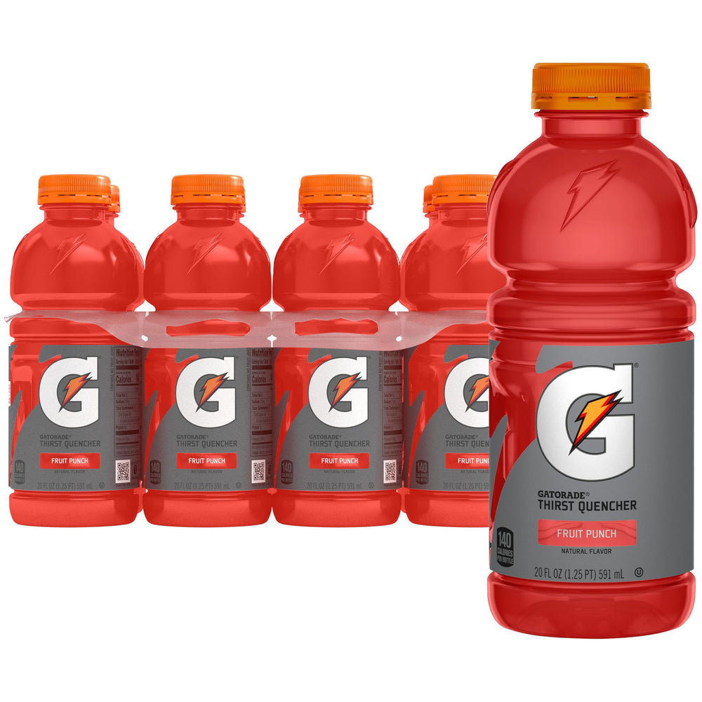 Gatorade Fruit Punch 20oz bottle front view for on-the-go hydration