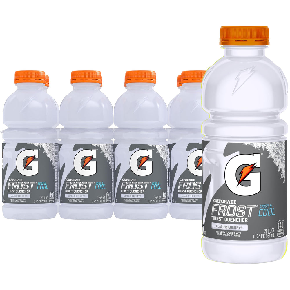 Gatorade Glacier Cherry 20oz bottle front view highlighting hydration benefits for workouts