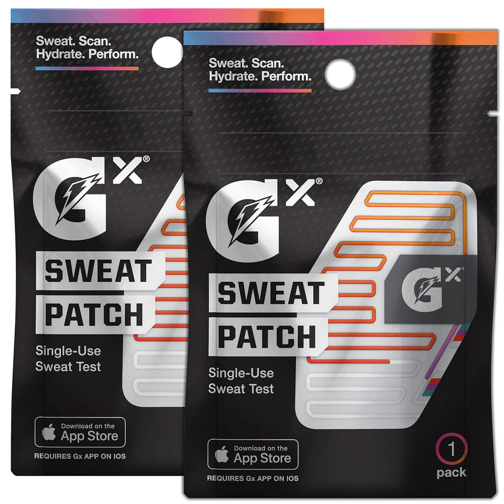 Gatorade GX Sweat Patch pack-front with two tests for convenient testing