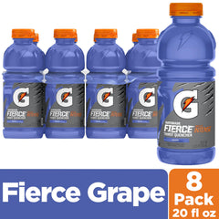 Pouring Gatorade Fierce Grape into a glass to show quick hydration during activity