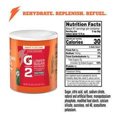 G2 Fruit Punch flavor powder ideal for flavorful, lower-carb hydration.