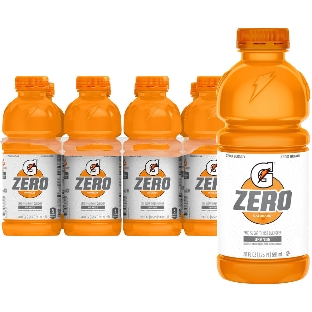 Gatorade Zero Orange 20oz bottle ready for workouts and hydration on the go