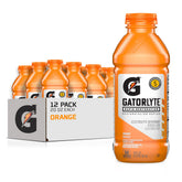 Gatorlyte orange 20oz bottle in a 12-pack, ideal for gym hydration