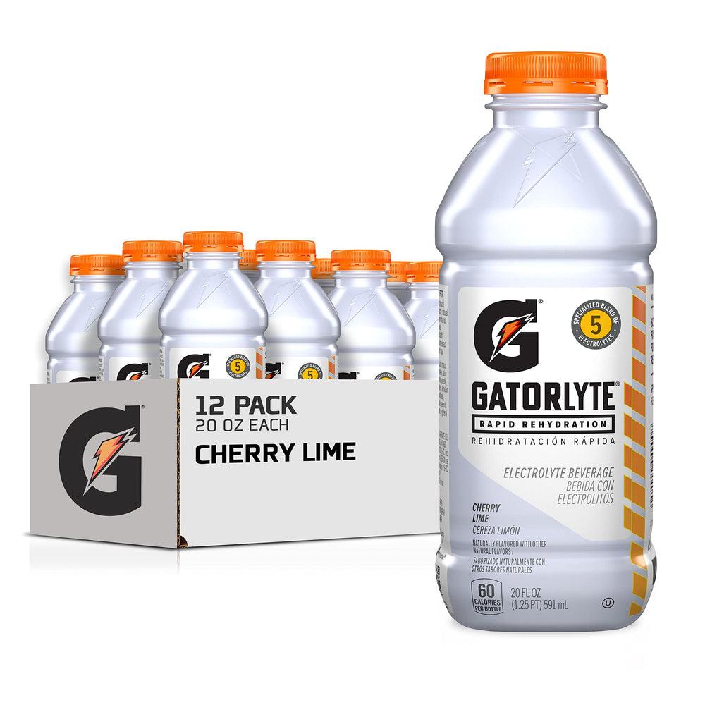 Gatorlyte rapid rehydration Cherry Lime 20 oz bottle for post-workout hydration