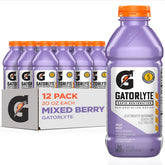 Gatorlyte Mixed Berry 20oz bottle front, ready for rapid hydration during workouts.