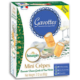 Gavottes Boursin-filled mini crepes in the pack, a refined savory snack.