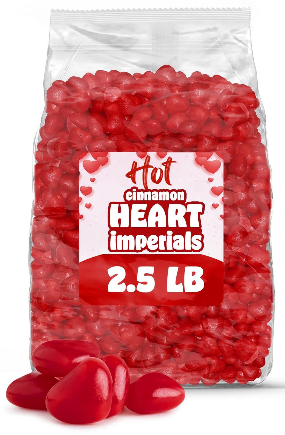GEEOOLLAH Cinnamon Imperial Hearts bulk bag for gifting and sharing.