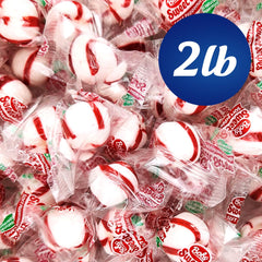 GEEOOLLAH red-and-white peppermint balls for Valentine’s gift bags.