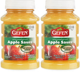 Gefen unsweetened apple sauce jar, 23oz family size, natural fruit snack with no added sugar.
