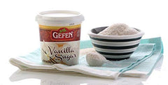 Resealable Gefen Vanilla Sugar container preserves freshness between batches.