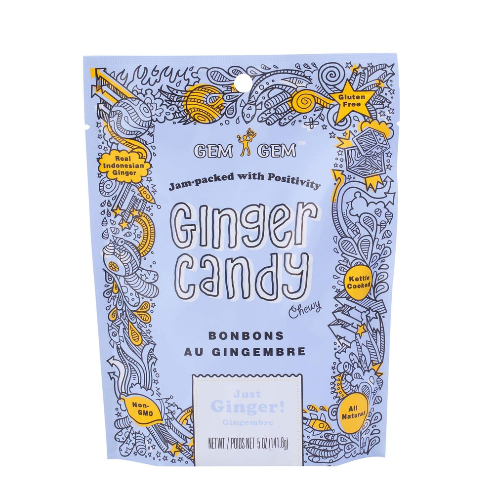 Gem Gem Ginger Candy Original pack front, ideal for on-the-go snacking.