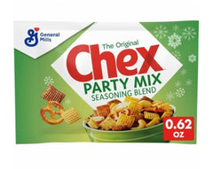 General Mills Chex Party Mix seasoning back-of-packet recipe; easy crowd-pleasing snack idea.
