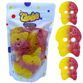 Generic BUBS Sour Fizzy Swedish Skulls bag front view, vegan-friendly candy