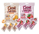 Generic Creamy Delight front-pack candies, strawberry cream flavor, on-the-go snack.