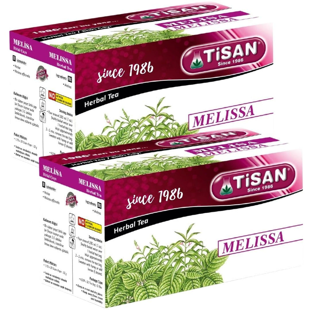 Generic Melissa Tea box packaging shows sealed freshness.