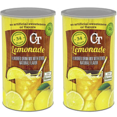 Generic powdered lemonade drink mix canister with easy-measure scoop for quick, refreshing servings.