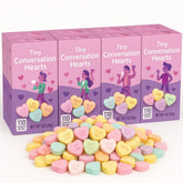 Generic Tiny Conversation Hearts 8-pack box shows colorful messages for gifting.