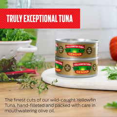 Genova yellowfin tuna olive oil served in a bowl ready to enjoy.