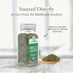 Geo-Fresh Organic Parsley dressing plate adds color and aroma