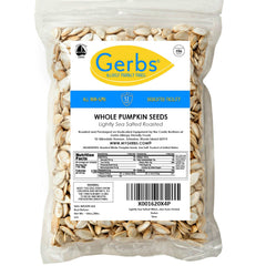 GERBS Resealable packaging highlights freshness and easy storage for crunchy pepitas.