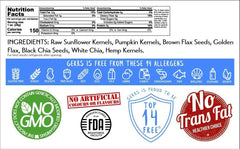 GERBS Super 7 Seed Snack Mix crunchy texture close-up for snacking