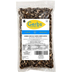 Gerbs unsalted sunflower seeds in-shell on snack plate for easy munching