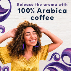 100% Arabica Gevalia coffee beans for bold flavor and aroma.